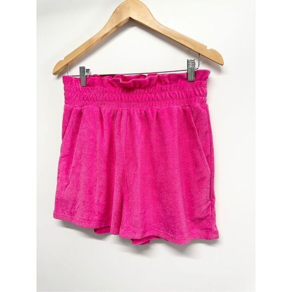 Aqua Swim Shorts Elastic Waistband Terrycloth Barbie Pink Size Small NEW - Picture 2 of 6